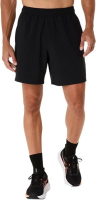 Asics Solid Men Black Sports Shorts