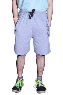 AWACK Solid Men Grey Regular Shorts