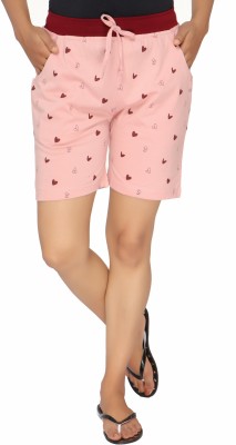 Clint Printed Women Pink Casual Shorts