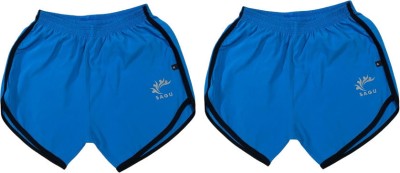 Sagu Solid Men Blue Running Shorts, Gym Shorts, Sports Shorts