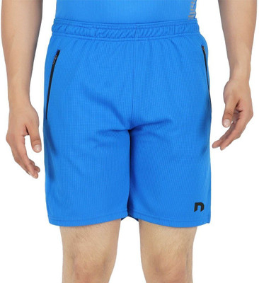 never lose Solid Men Blue Gym Shorts, Running Shorts, Regular Shorts