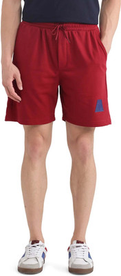 RARE RABBIT Solid Men Maroon Regular Shorts