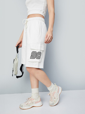 MAX Printed Women White Regular Shorts