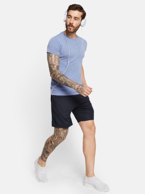 Octave Solid Men Dark Blue Casual Shorts