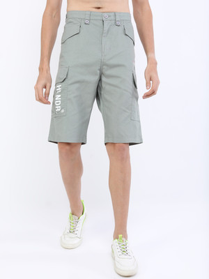 HIGHLANDER Solid Men Grey Cargo Shorts