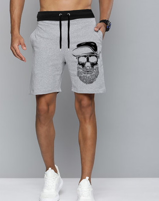 JUGULAR Printed Men Grey Basic Shorts