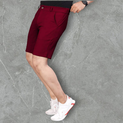 LAPATACLUB Solid Men Maroon Sports Shorts