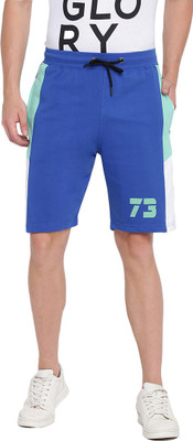 abof by Aditya Birla Color Block Men Blue Regular Shorts