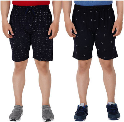 Guide Printed Men Dark Blue Bermuda Shorts