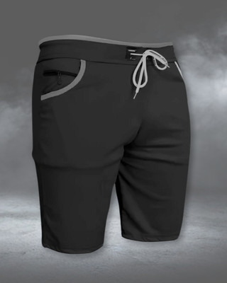 Venner Solid Men Black Gym Shorts, Regular Shorts, Night Shorts, Casual Shorts, Casual Shorts