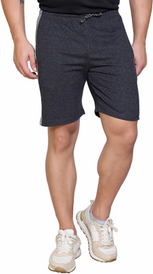HouseOfCommon Self Design Men Grey Regular Shorts