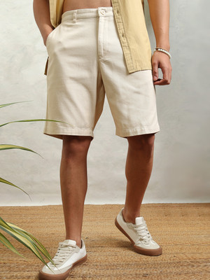 HIGHLANDER Solid Men White Casual Shorts