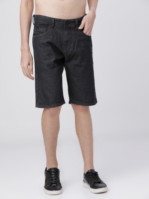 HIGHLANDER Solid Men Black Denim Shorts