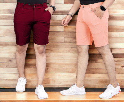 INDICLUB Solid Men Multicolor Regular Shorts