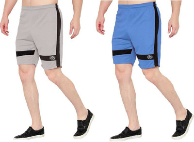 OORA TREND Mesh Men Grey, Light Blue Sports Shorts