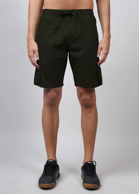 HAUWER Solid Men Green Cargo Shorts