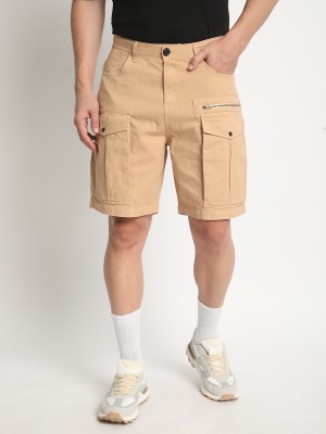 Bene Kleed Solid Men Beige Cargo Shorts