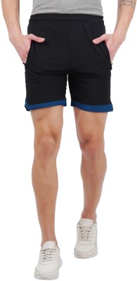 jocker Self Design Men Black Sports Shorts