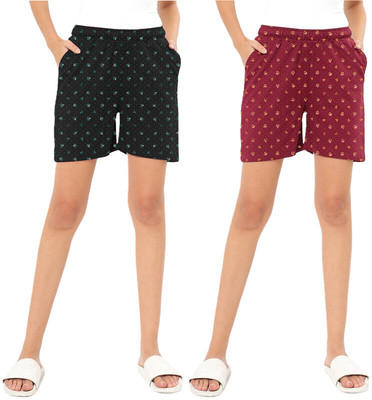 LazyChunks Printed Men Multicolor Casual Shorts