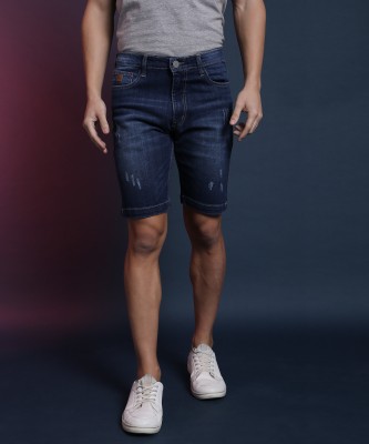 CAMPUS SUTRA Solid Men Denim Blue Denim Shorts