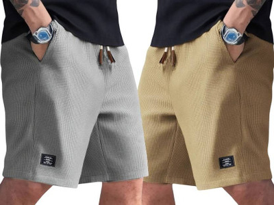 Shreeji Self Design Men Brown, White Casual Shorts