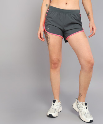 UNDER ARMOUR Solid Women Grey Running Shorts