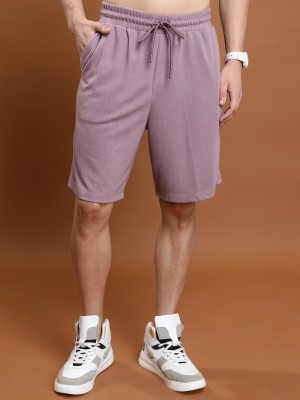KETCH Solid Men Purple Casual Shorts