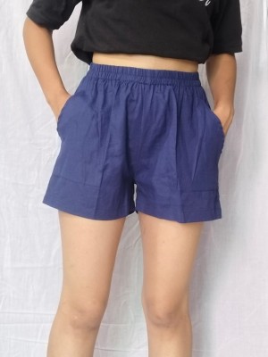 FESNOVA Solid Women Blue Regular Shorts