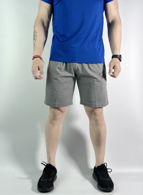 cozy cove Self Design Men Grey Regular Shorts, Gym Shorts, Basic Shorts