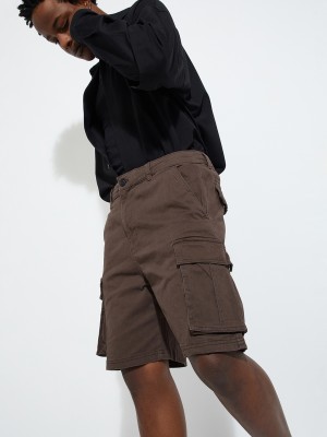 MAX Solid Men Brown Casual Shorts