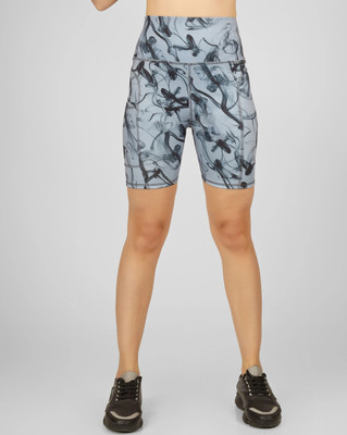 BEYOGINI Printed Women Grey Sports Shorts