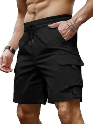 TYRELL Solid Men Black Cargo Shorts