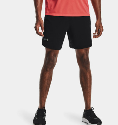 UNDER ARMOUR Solid Men Black Running Shorts