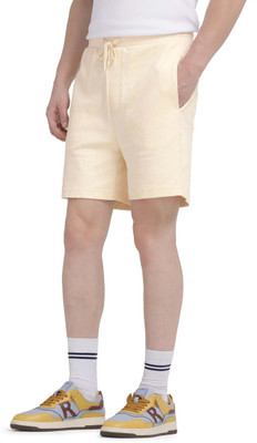 RARE RABBIT Solid Men Yellow Casual Shorts