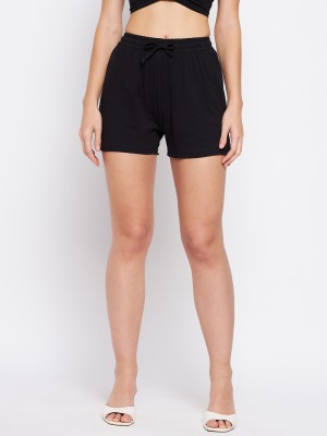 BRINNS Solid Women Black Regular Shorts