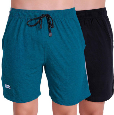 TT Self Design Men Black, Blue Bermuda Shorts