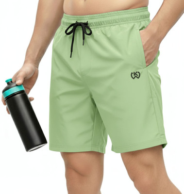 KWINGS Solid Men Green Sports Shorts