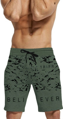TRIPR Printed Men Dark Green Regular Shorts