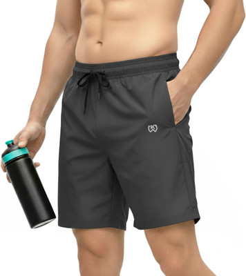 KWINGS Solid Men Dark Grey Sports Shorts