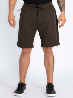 Status Quo Solid Men Green Casual Shorts