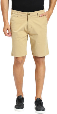 Klub Fox Solid Men Khaki Regular Shorts