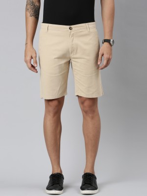 Chennis Solid Men Beige Regular Shorts