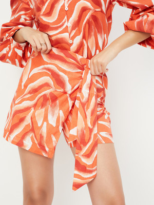 MAX Printed Women Orange Skort