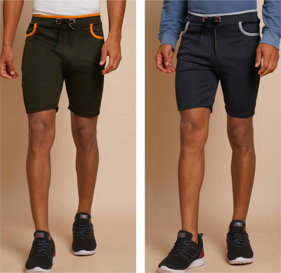 METRONAUT Solid Men Light Green, Grey Regular Shorts