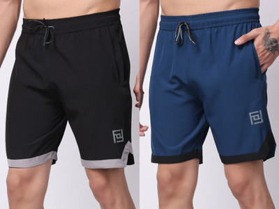 FitInOutFit Self Design Men Multicolor Running Shorts