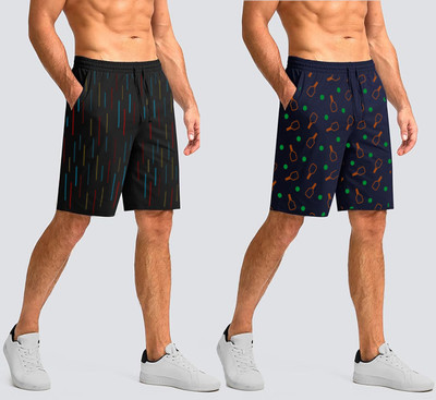 HOTFITS Solid Men Multicolor Basic Shorts