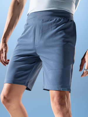 Damensch Solid Men Blue Casual Shorts