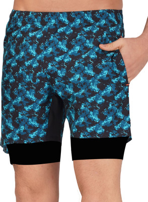 Sportinger Printed Men Blue Board/Swim Shorts