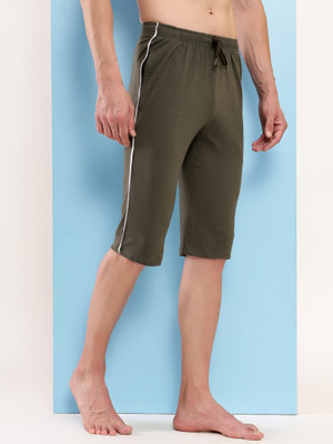 TT Solid Men Dark Green Bermuda Shorts