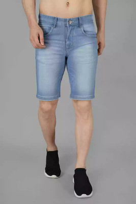 Wanted Solid Men Denim Light Blue Denim Shorts